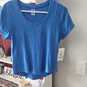 Altar'd State Vibrant Blue Short Sleeve Top